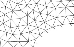 Geometry-fitted unstructured mesh with tetraeders