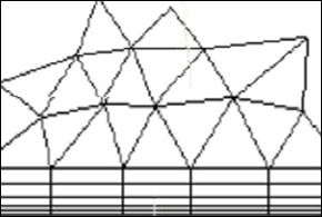 Mixed structured hexaeder and unstructured tetraeder mesh