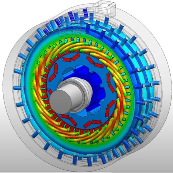 Solid surface temperatures of a motor cooled with a water mantel